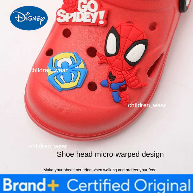 Disney Childrens Hole Slipper Summer Boy Fashion Cartoon Spiderman Sandals Kids Beach Shoes Soft Bottom Toddler Home Slipper H260303