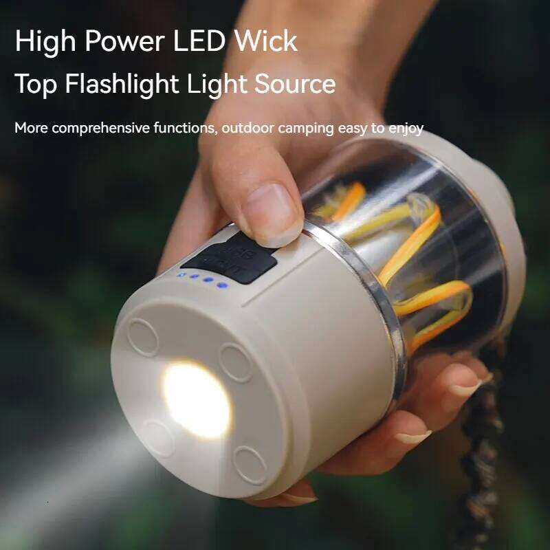 Portable COB Warm Camping Lights Strong LED Lantern Flashlight Rechargeable Outdoor Emergency Fishing Tents Tungsten Lamp S260302