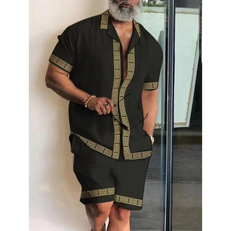 2026 Luxury Brand Designer Clothing 2025 New Fashion Men's Shirt, Personalized Casual Short-Sleeve Shirt And Shorts Set For Men