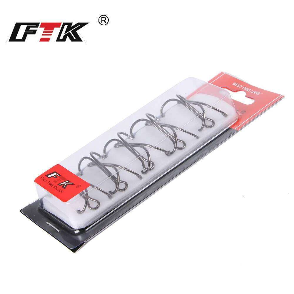FTK 10-20pcs Frog Lure High Carbon Steel 3/0-6# Fly Tying Worm Silicone Bait Double Fishing Hook Z260228