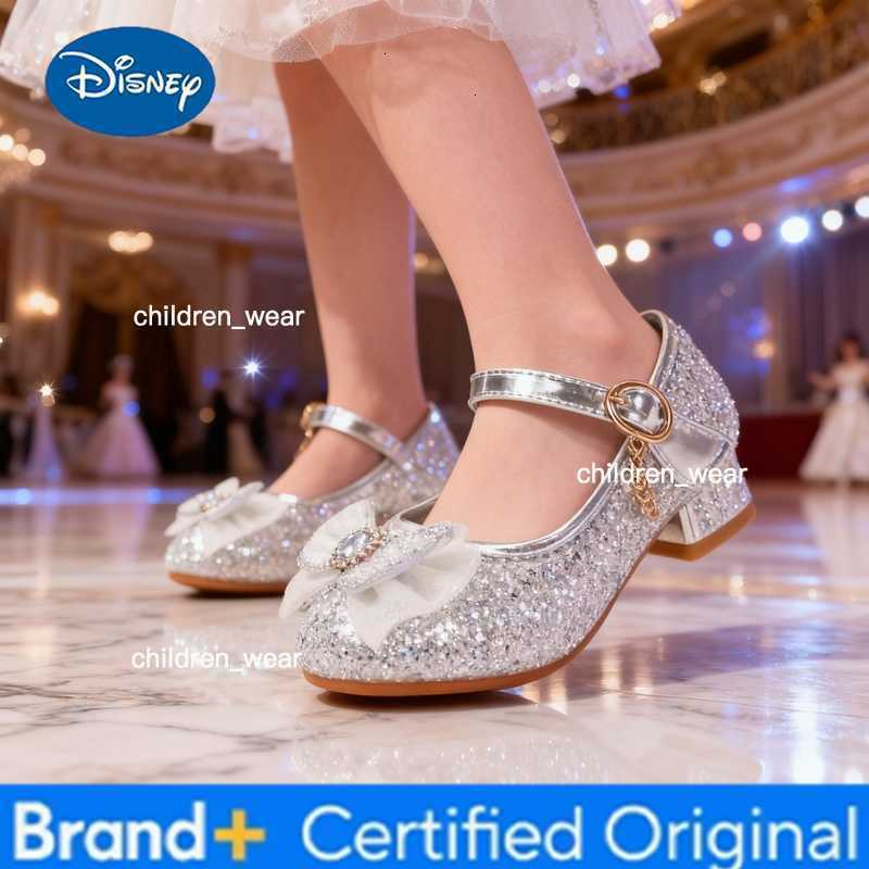 Disney Girls Princess Sandals Childrens Shoes Frozen Elsa Childrens Shoes Girls Fashion Baby Pink Blue High Heel Shoes Size H260303