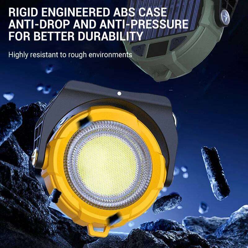 COB Mini Solar Lantern LED Rechargeable Flashlight Portable Keychain Work Light Handlamp Outdoor Hiking Camping Torch S260302