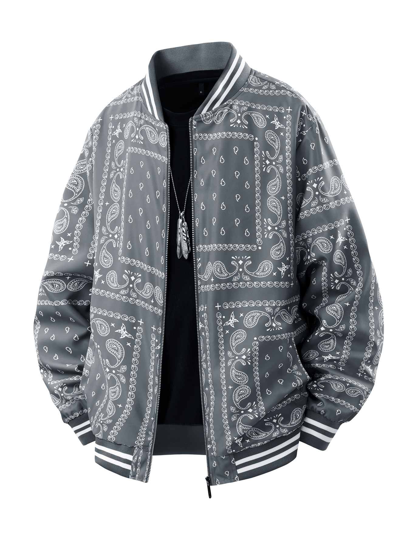 2026 Luxury Brand Designer Clothing Interwoven Fabric Exclusive European Size Spring And Autumn Men's Jacket New Trendy Fashion Printed Youth Jac