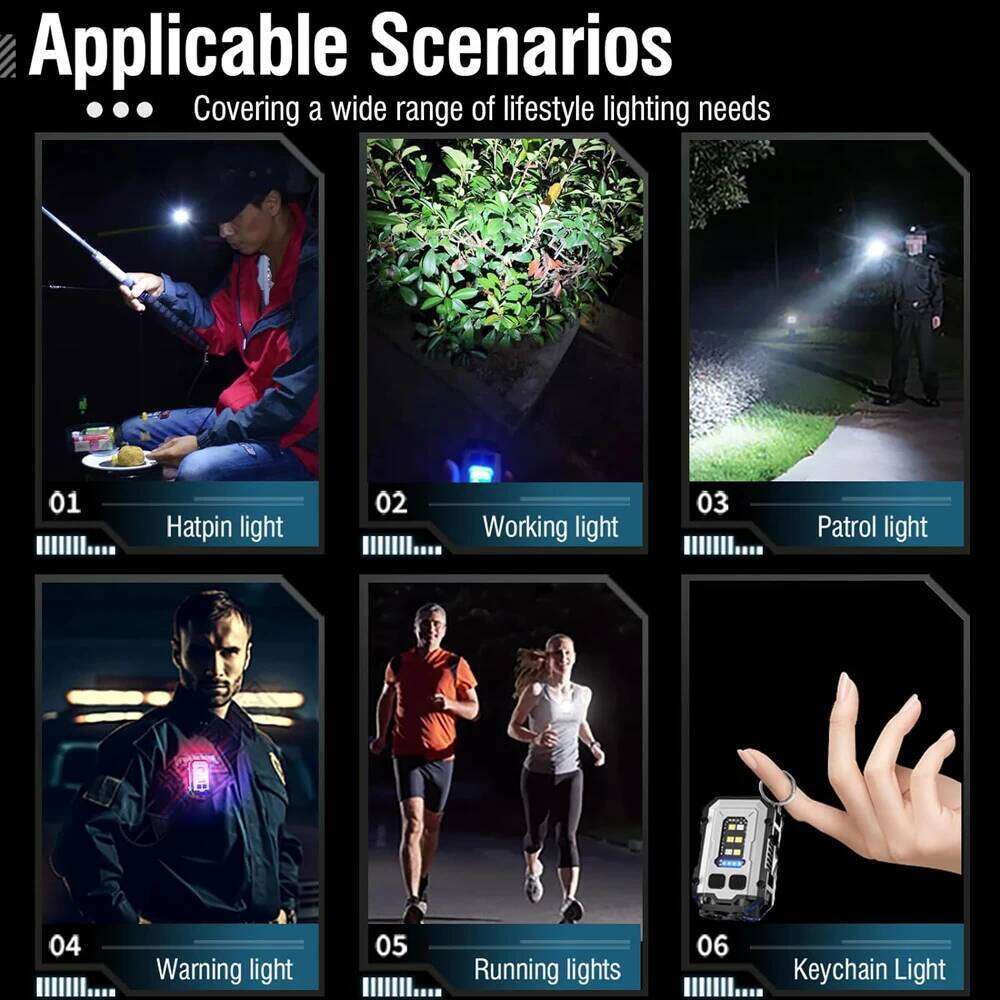 Powerful Pocket Torch Light Rechargeable Super Bright Multifunctional Linterna Magnetic COB LED EDC Mini Keychain Flashlight S260302