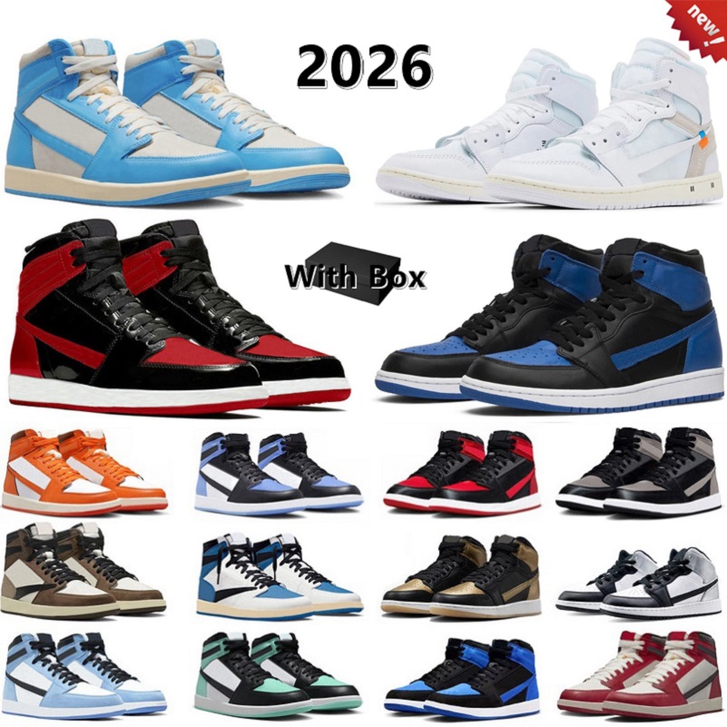 2026 with box designer 1 high 1s mens basketball shoes Satin Bred Patent Valentines Day Shattered Backboard Lost Found UNC Blue men women trainers sports sneakers GAI