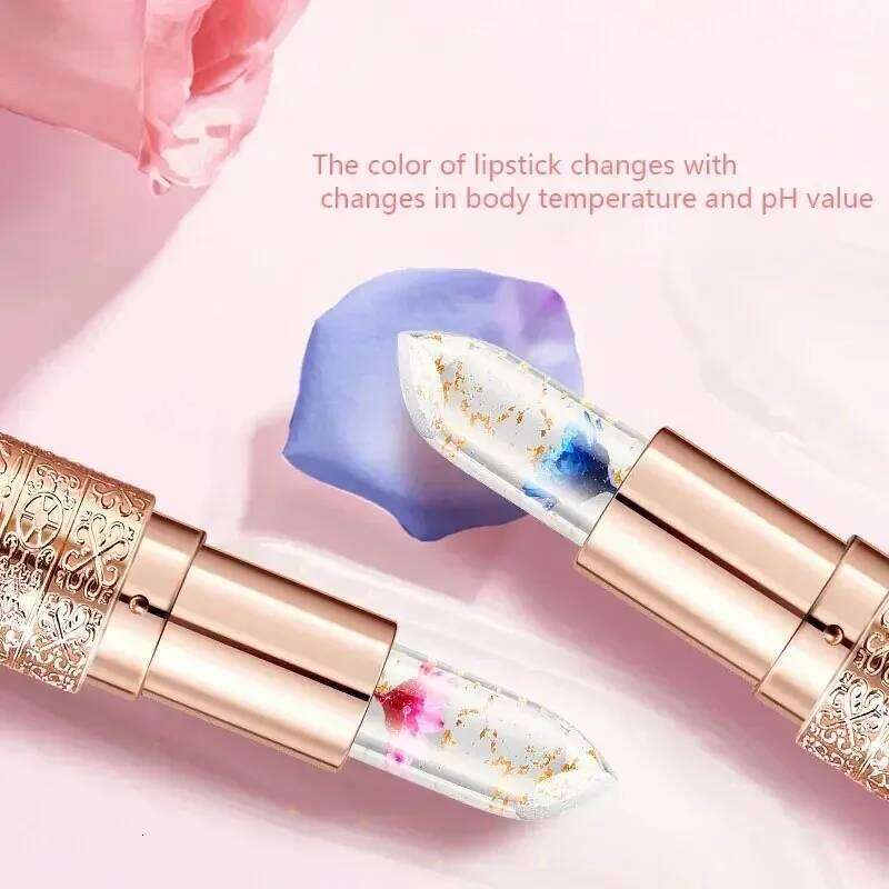 Temperature Color Changing Women Lipstick Transparent Waterproof Moisturizing Crystal Jelly Pearlescent Lip Balm Cosmetic H260302