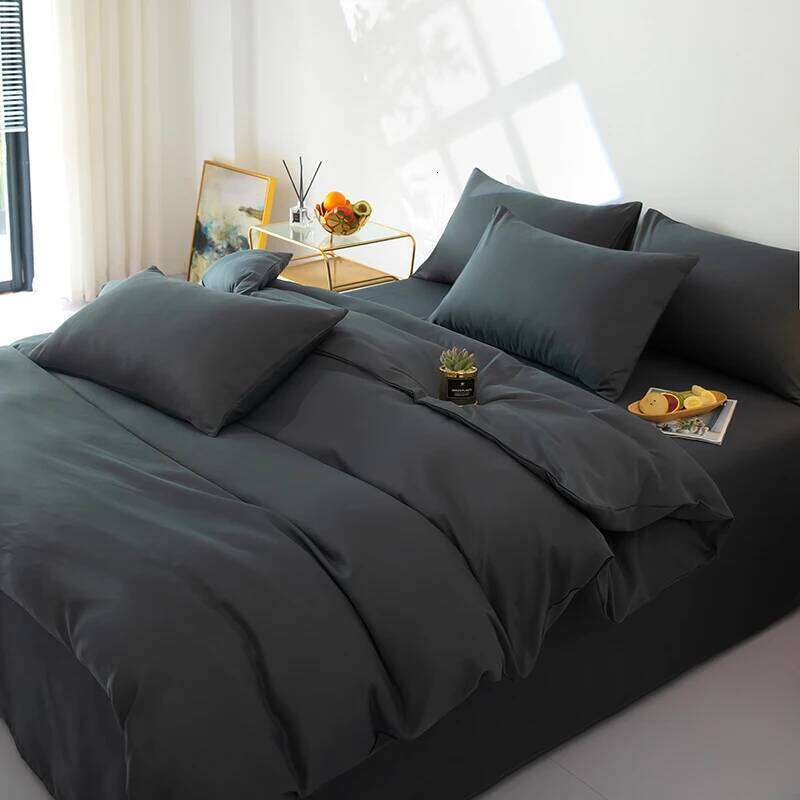 Bonenjoy Bedding Solid Color Sheet Brushed Bedclothes Single/Double/Queen Size Bed Linen Home Quilt Cover Set W260302