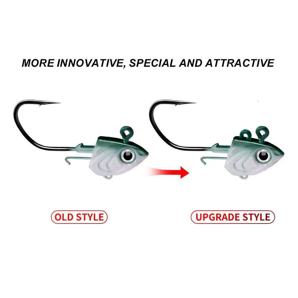 Bass 30g 35g 45g Jig for Soft Worm Tackle Sea Fishing Hook Lure Fish Head Shape Pike Bait Jighead Z260228