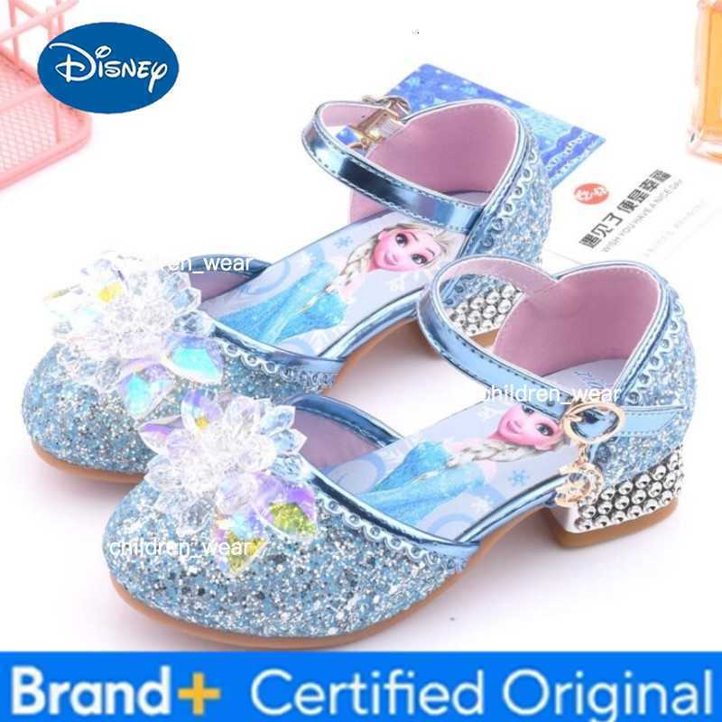 Disney Frozen Aisha Girls High Heel Shoes Princess Dance Shoes Baby Girls Fashion Crystal Shoes Elsa Sandals Party Fashion sandals H260303