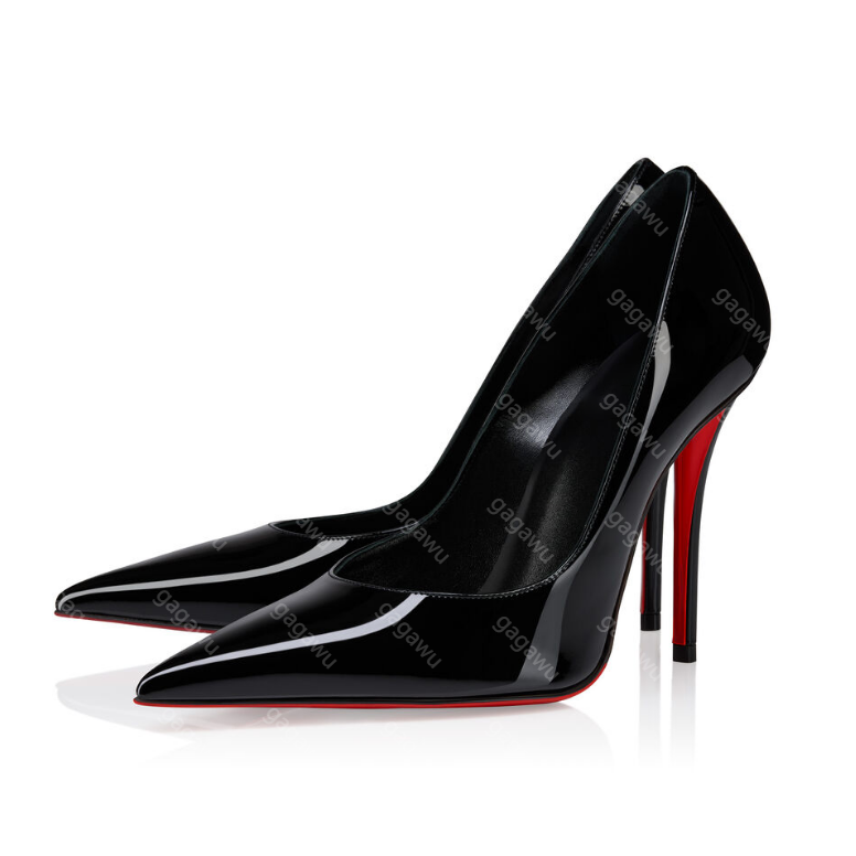 New Miss Z 100 mm Pumps - Patent calf leather - Black - Women Fashion Designer's Shiny Leather High Heels Exquisite Women's Formal Shoes Pointed High Heels Size 35-43