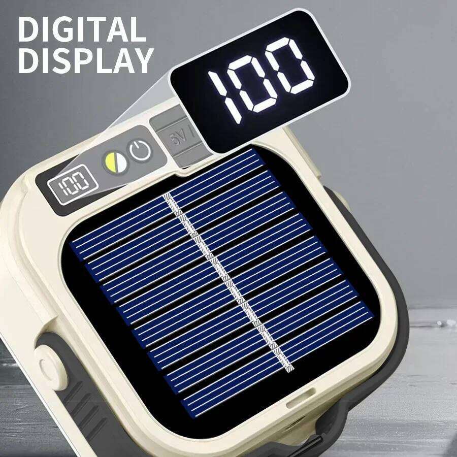 Mini COB Floodlight Rechargeable Pocket Lantern Outdoor Camping Emergency Waterproof Tent Light with Digital Display & Hook S260302