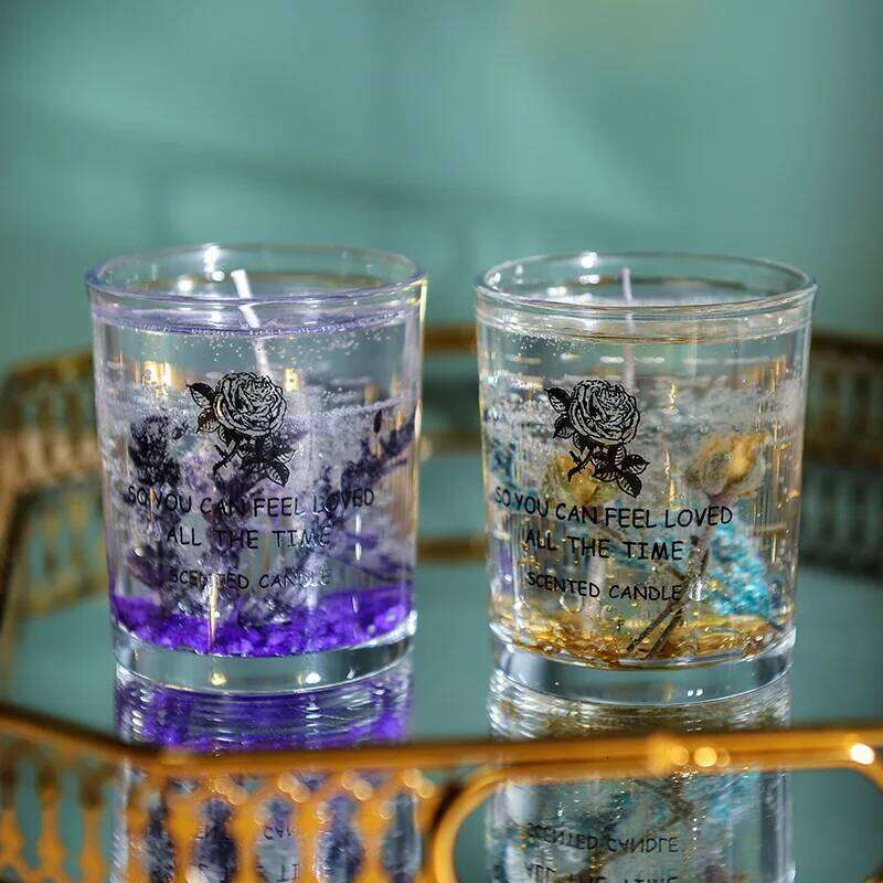Glass Cup Real Floral Fragrance Scented Candles Home Creative Candle Jars Decorations W260303