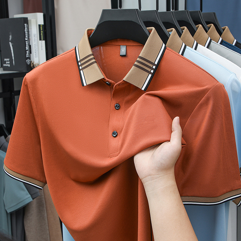 2026 Luxury Brand Designer Clothing Summer New Men's Short Sleeve Polo Shirt For Young And Middle-Aged, Casual Business Turn-Down Collar Solid Co
