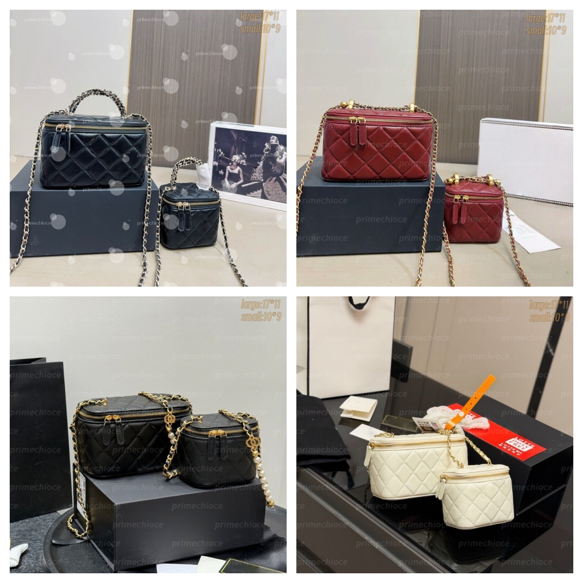 Designer Vanity Bag Luxury Cosmetic Bag High-Quality Mini Box Crossbody Purse Chic Makeup Case Elegant Multi Functional Compact Beauty Quilted Leather Handbag