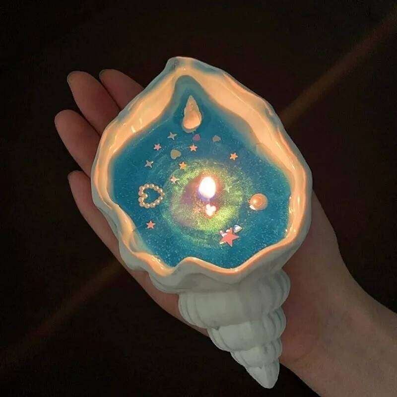 Coastal Conch Shell Scented Gel Candles Aromatherapy Candle for Home Desk Relaxation Bathroom Bedroom Decor Gift W260303