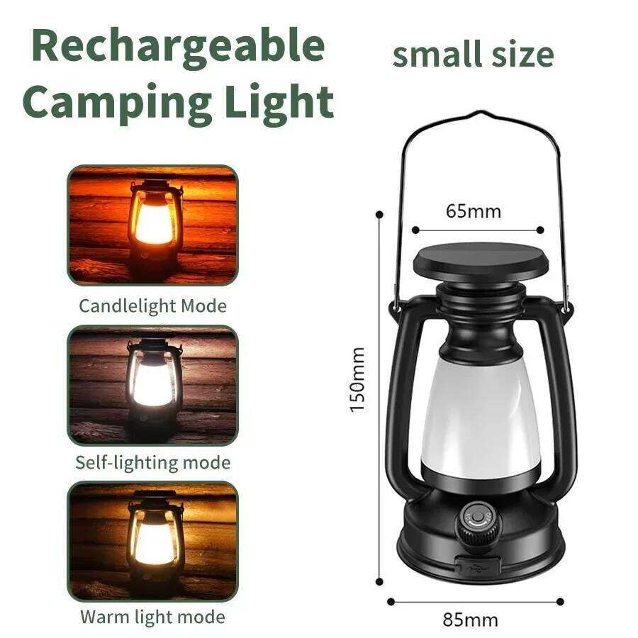 USB Rechargeable Portable Camping Lanterns Hanging Tent Light 3000-5000K Stepless Dimming Outdoor Waterproof Torch S260302
