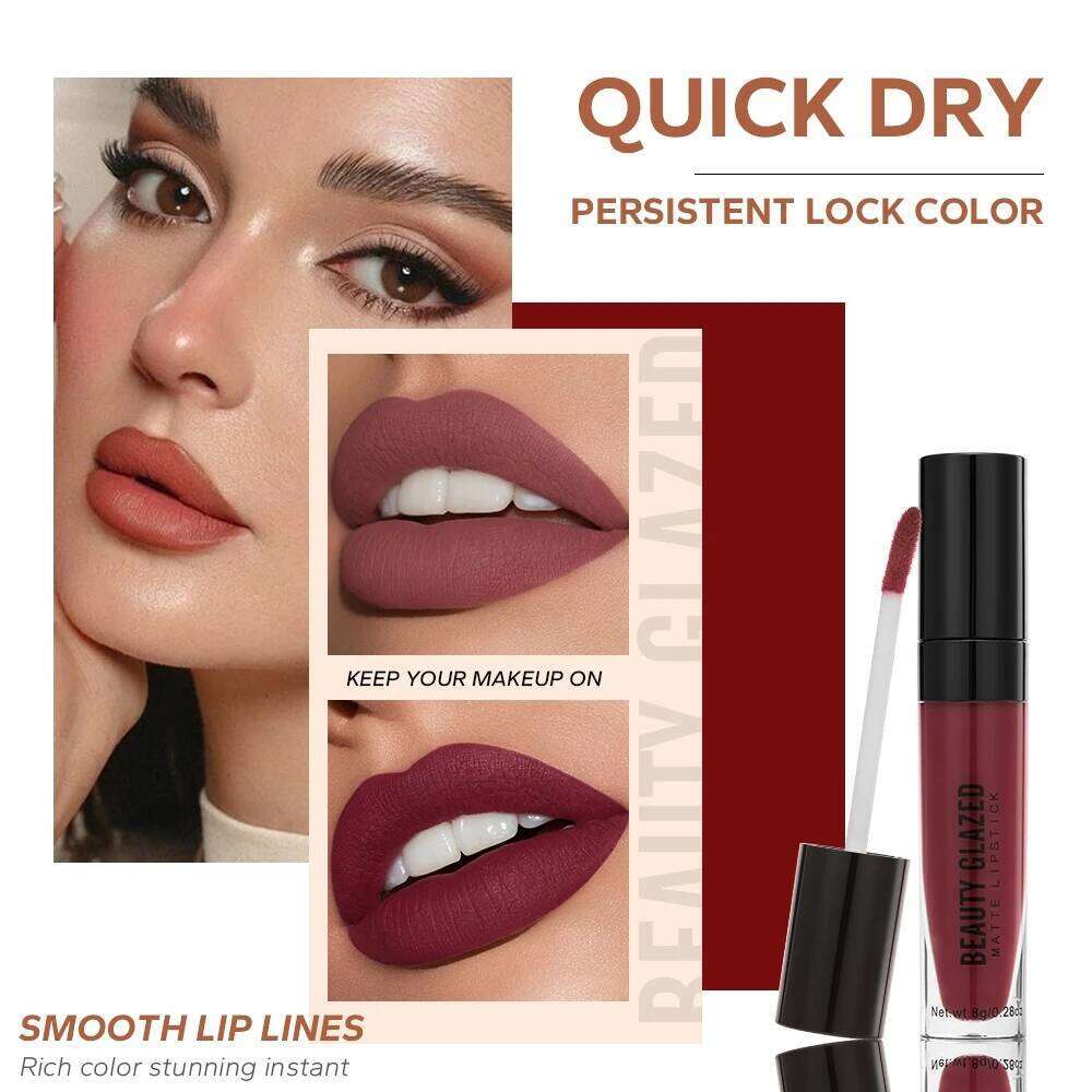 Beauty Glazed 20 Colors Long Lasting Waterproof Matte Lipstick Tint Smooth Lightweight Lip Makeup H260302