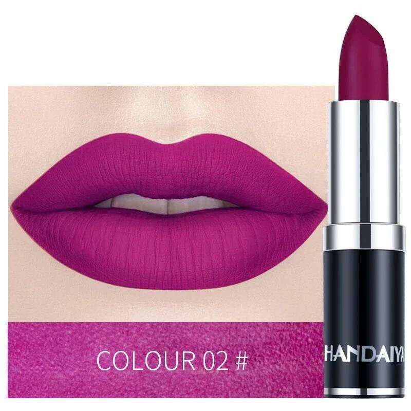 Matte Pink Velvet Sexy Nude Red Brown Purple Lipgloss Gloss Velvety Waterproof Makeup Long Lasting Lipstick H260302