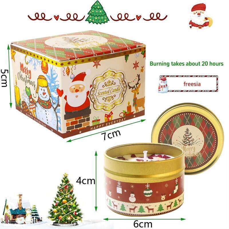 Dried Flower Tin Candle Set - Wedding Favors With Crystal Stone Aromatherapy -Christmas Gift Scented Candles For Hotels & Events W260303