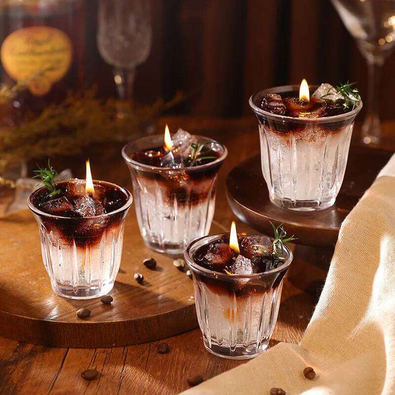 Coffee Scented Candle, Natural Gel Wax Aromatherapy Candle for Romantic Home Decoration and Relaxing Atmosphere W260303