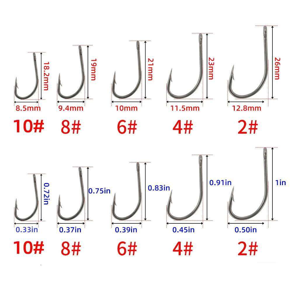 Hirisi 100pcs Carp Coating High Carbon Stainless Steel Barbed 8017 Fishing Hooks Accessories Z260228