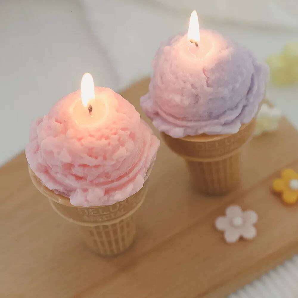 Ins Style Ice Cream Handmade Scented Soy Wax Candle for Aromatherapy Wedding Birthday Candles Party Home Decoration W260303