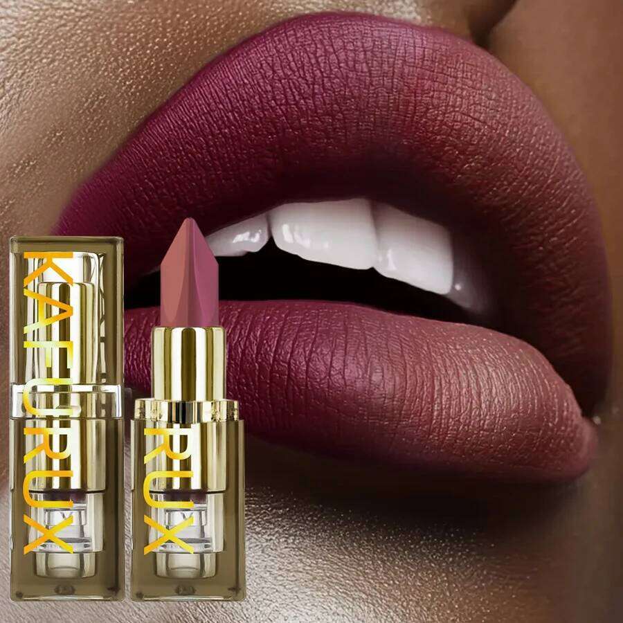 6 Color Glitter Two-tone Lipstick Purple Black Matte1pc Lipsticks Cosmetics Easy to use Tint Makeup Lip Beauty Red Pigment H260302