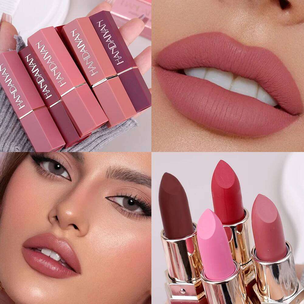 6colors Nude Velvet Lipsticks Waterproof Long Lasting Moisturize Lips Stick Not Fade Sexy Matte Lipstick Lip Gloss Women Makeup H260302