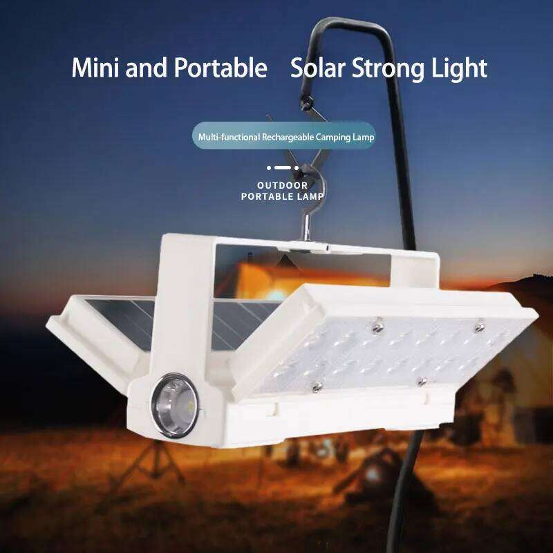 Solar Power LED Camping Lamp 90 Folding Portable Flashlight Lantern Outdoor Hiking Adventure Fishing Emergency Tent Light S260302