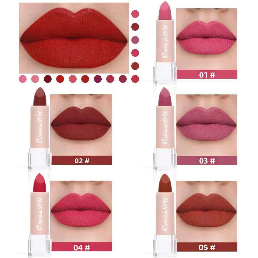 15Color Velvet Matte Lipstick Long Lasting Waterproof Non-Stick Sexy Women's Makeup Lip Gross Tint for Perfect Lips H260302