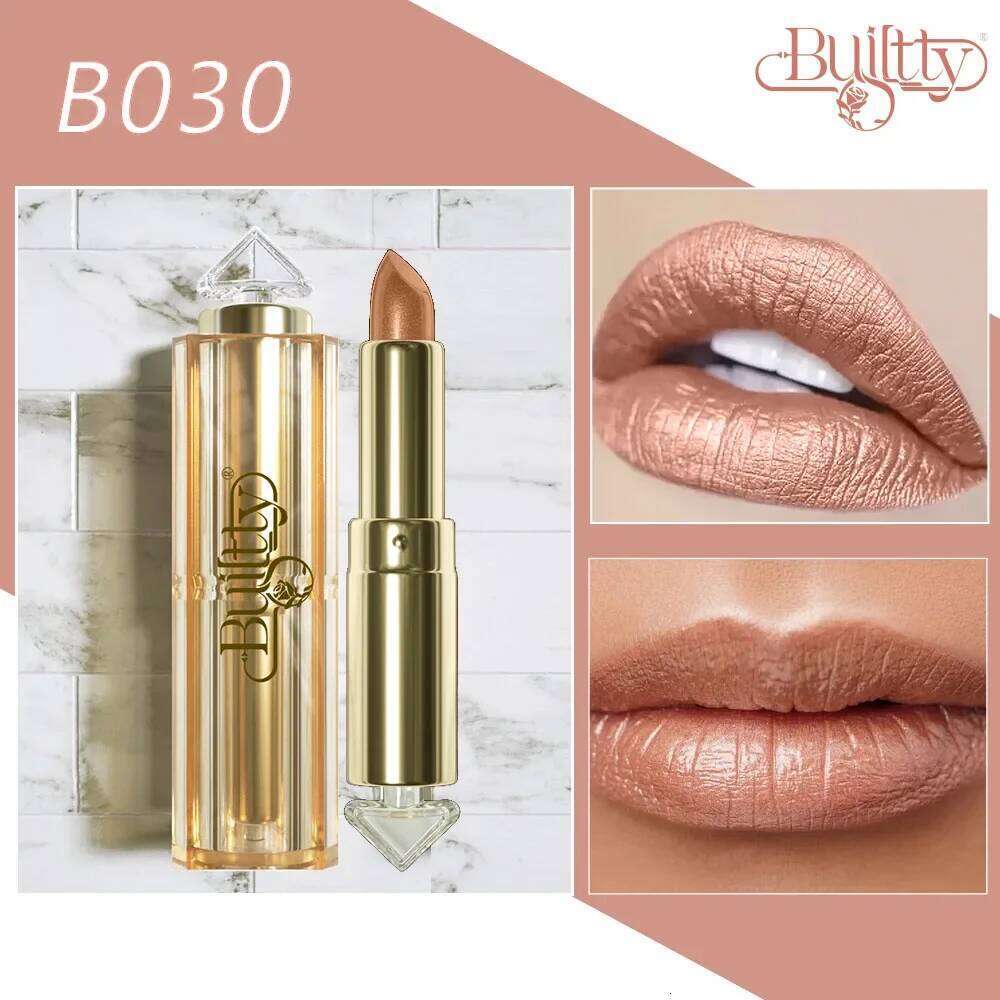 Korea Cosmetics Coral Pink Lipstick Sparkling Metallic Glitter Long Lasting Smooth Shimmer Pearl for Women H260302