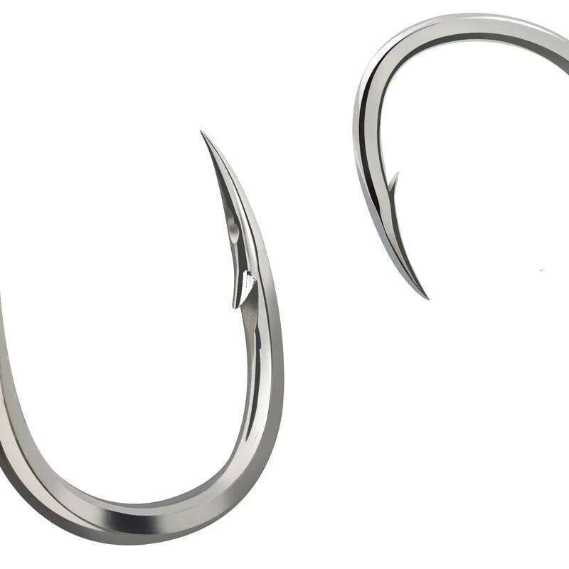 TEASER 10pcs/bag 8062 5X 1# 1/0-9/0 High Carbon Steel Heavy Jigging Strong Hook Saltwater Big Game Power Fishing Single Hooks Z260228