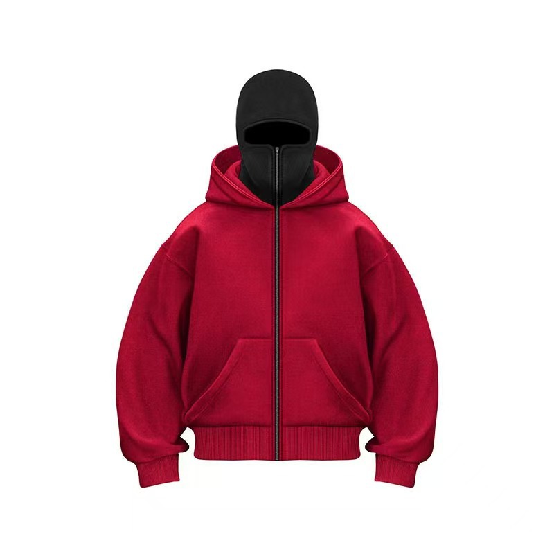 New Autumn and Spring Double-Layer Hooded Zip-Up Sweatshirt Jacket, Unique Design, Loose Street Style, Unisex Couples Fit