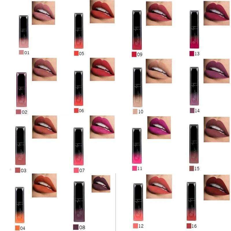 Waterproof Nude Matte Velvet Glossy Gloss Balm Sexy Red Lip Tint 21 Colors Women Fashion Makeup Lipstick Tube H260302