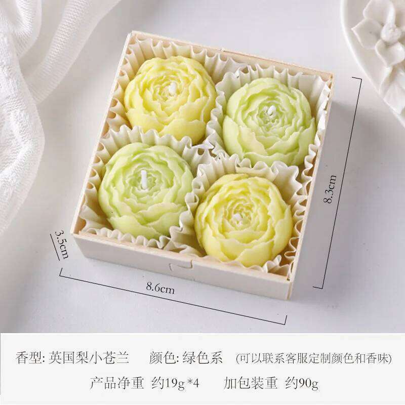 Romantic Valentine's Day Gift Box with Pink and Flowers 4 Sets of Scented Candles for Home Decoration W260303