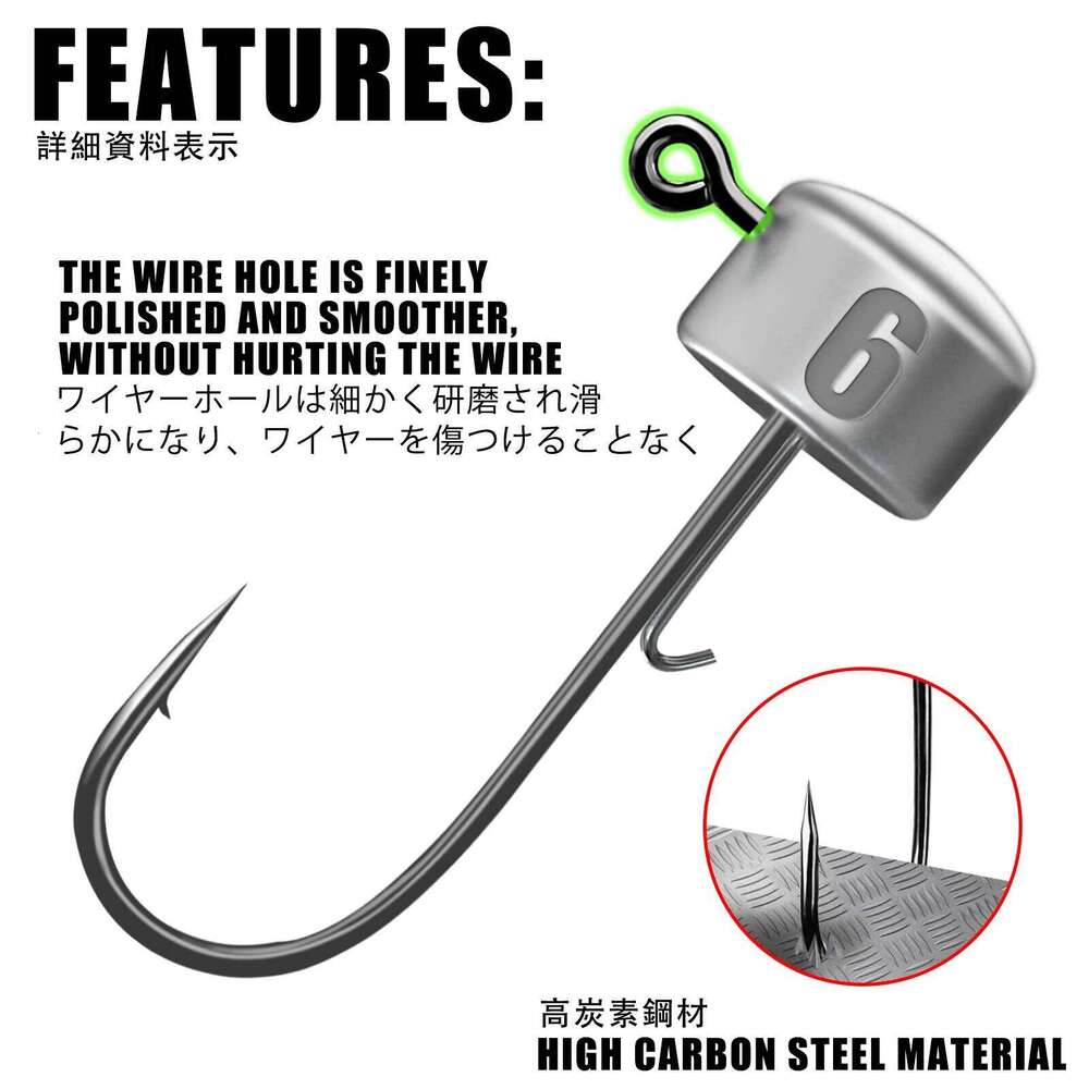 Ned Rig Jig heads Fishing Hooks 1.8-6g Tumbler Ajing For Soft Worm Lure Bass Fish Pesca Rockfish Pike Trout Accessories Z260228