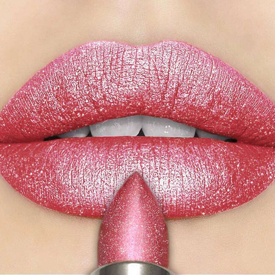 Metallic Glitter Lipstick 3 Color Waterproof Balm Red Long Last Tint Matte Makeup Gifts Shiny Lip Gloss Cosmetic H260302