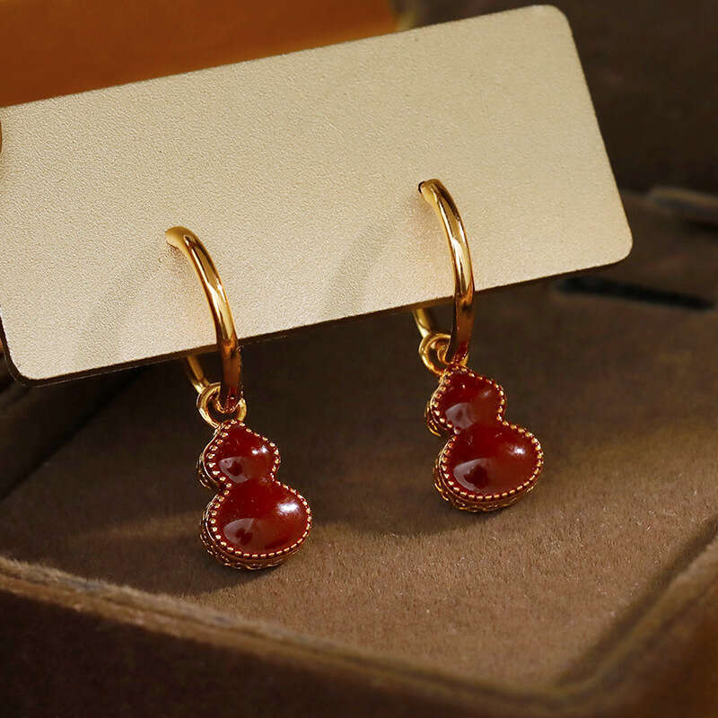 Double-sided Gourd Earrings For Women Natural Shell Earrings Hot-selling Ear Accessories