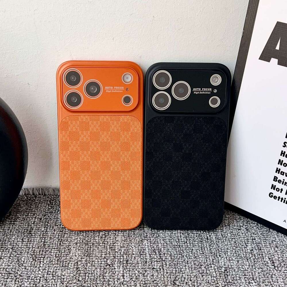 Matte Fabric Texture Phone Case iPhone Series Suitable for Apple 17 Pro Max plaid phone case for Daily Commute & Business