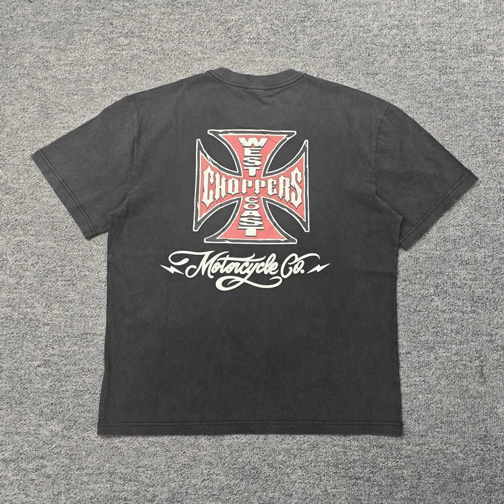T-shirt West Coast Choppers Retro Motorcycle Distressed Washed Cotton Short Sleeve TopT260303