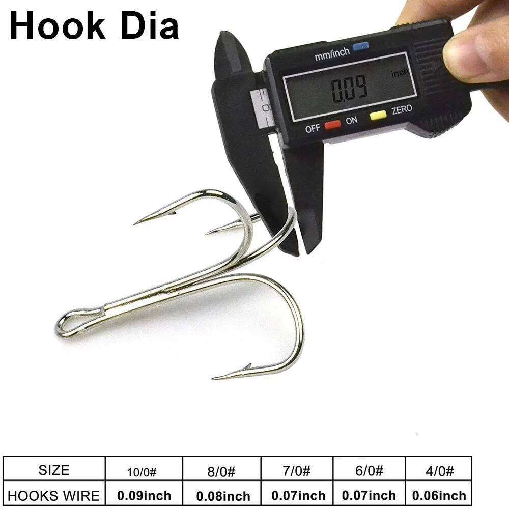 5Pcs Large Treble Fishing Hooks Saltwater Snagging Big Game treble Shark Tuna Jig Triple Anchor Fish hooks 4/0-10/0 Z260228