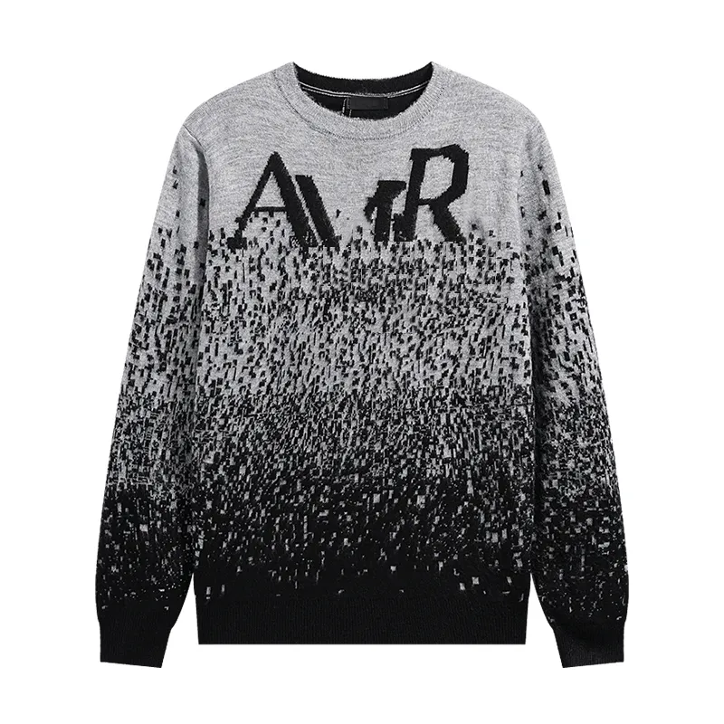 Men's Sweaters Cross-border beauty tide new embroidery jacquard letters high street trend loose casual men's and women's knitted sweaters ins