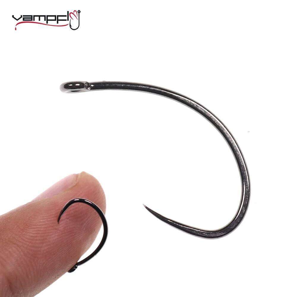 Vampfly 20pcs Barbless Tying Curved Nymph Stonefly Klink Hook Fly Trout Hooks Fishing Tackle Z260228