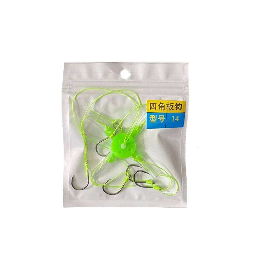 High Carbon Steel Explosion 5 Hooks Lure Bait Silver Carp Trap Feeder Cage Sharp Fishing Hook with Line Pressing Board Z260228