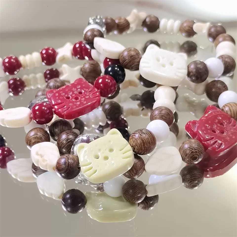 Handmade Ceramic Star Cat Bracelet Cartoon Korean Style Fresh Bracelet Jewelry Accessories Bead Cute Bead Bracelet Women H260303