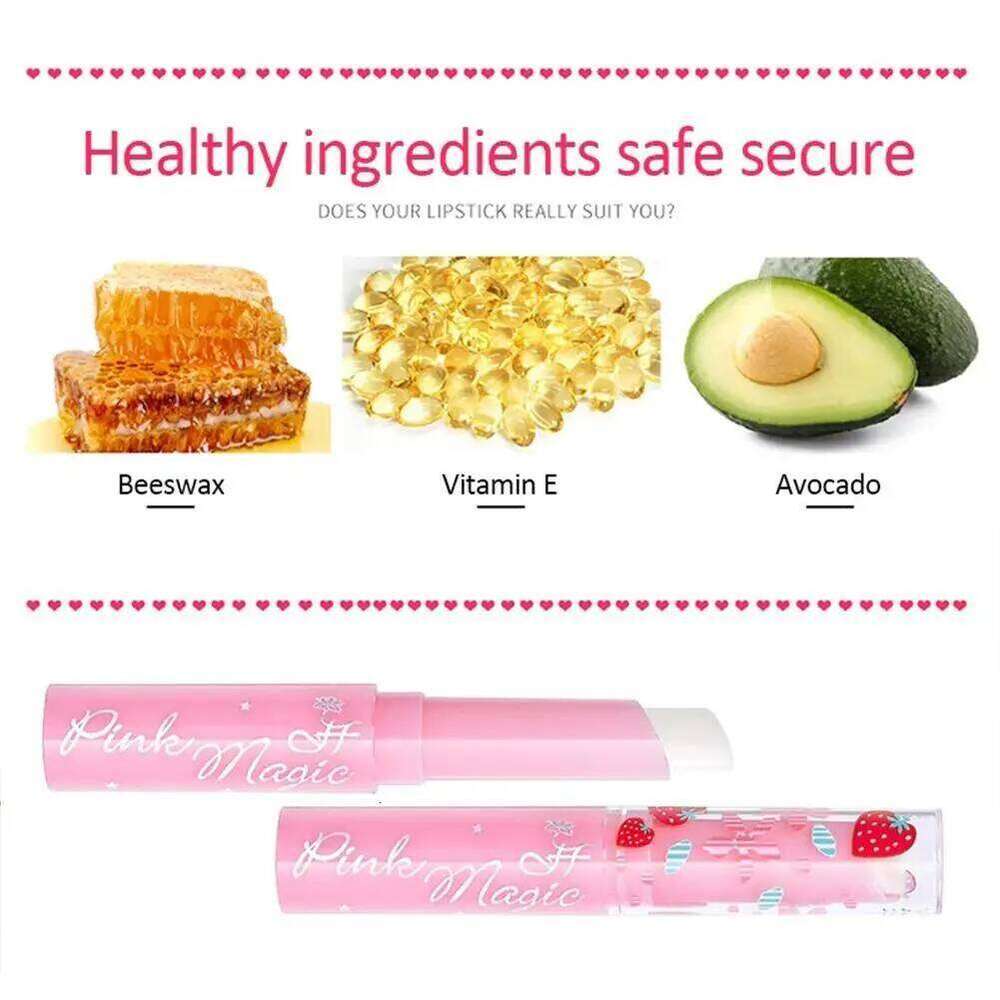 Strawberry Changing Balm Moisturizing Fading Non Stick Cup Lipstick Easy To Color Lip Gloss H260302