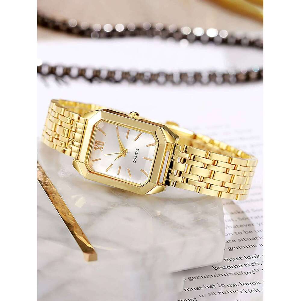 Square Petite Lady Quartz Watch Bracelet Set, with an elegant and simple design. Does not include the box. XJ260303