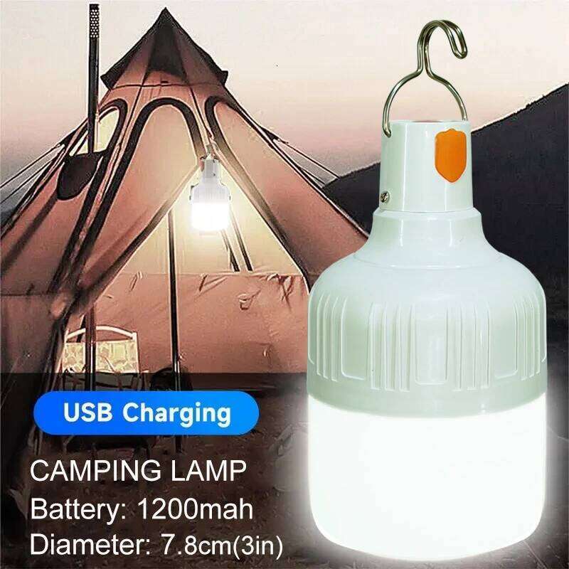 Outdoor USB Rechargeable LED Lamp Bulbs High Brightness Emergency Light Hook Up Camping Fishing Portable Lantern Night Lights S260302