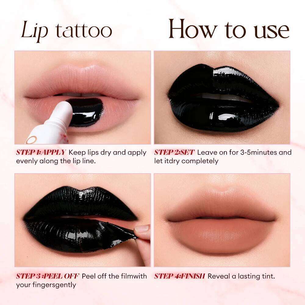 O.TWO.O Stain Tattoo Highly Pigmented 48h Color-lock Waterproof Nourish Care Peel-off Lip Tint Lipstick Makeup H260302