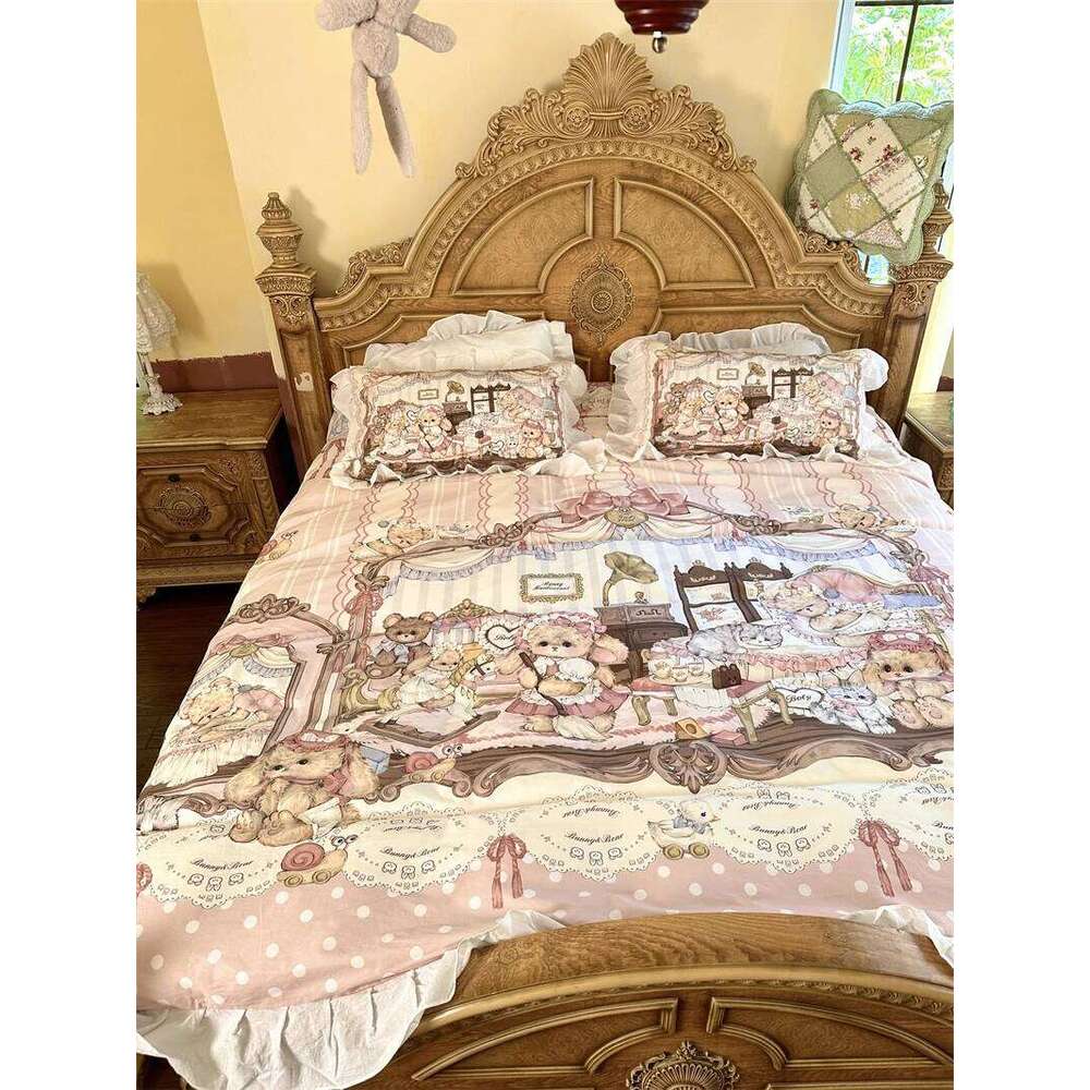 Customizable quilt cover, bed sheet, washed cotton four-piece set W260302